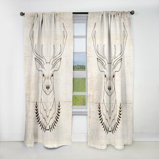 Designart 'Deer Wild and Beautiful V' Farmhouse Blackout Curtain Single Panel