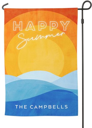 Garden Flags: Summer Sunset Garden Flag, Flag Stand, Yellow