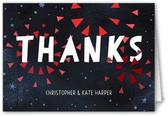 Thank You Cards: Fun Fireworks Thank You Card, Black, 3X5, Matte, Folded Smooth Cardstock