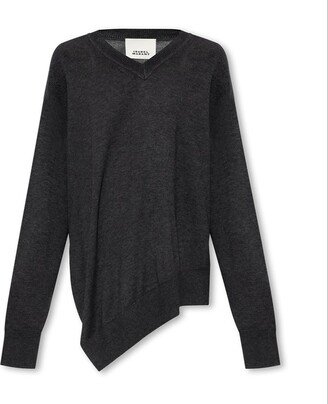 Asymmetric V-Neck Sweater