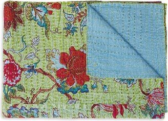 Kantha Floral Cotton Throw