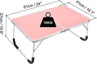 Unique Bargains Foldable Laptop Table, Portable Picnic Bed Tables Reading Desks, Pink