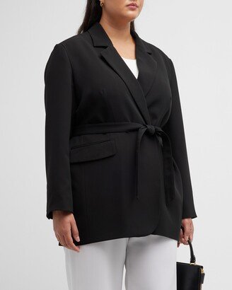 Whitney Morgan Plus Size Notched-Collar Wrap Blazer