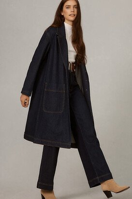 Polished Denim Trench Coat Jacket