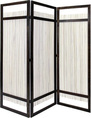 Yetta 72 x 72 Indoor Outdoor Folding Screen Room Divider, Willow, Brown - 1 H x 72 W x 72 L Inches