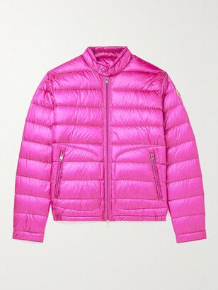 Acorus Logo-Appliquéd Quilted Glossed-Shell Down Jacket