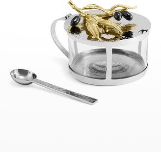 Olive Branch Condiment Container with Spoon