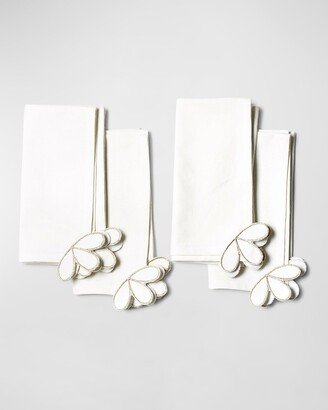 Deco Golden Corner Trim Napkins, Set of 4