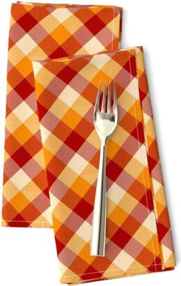 Autumn Dinner Napkins | Set Of 2 - Fall Plaid By Athomewithsassafrax Halloween Thanksgiving Harvest Cloth Spoonflower