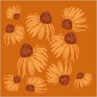 Poppi & Peaseblossom Art Napkin Cone Flower - Yellow & Orange - Set Of Two Napkins