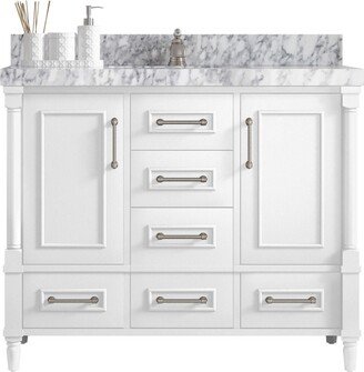 Aberdeen 42 In. W X 22 D Single Sink Bathroom Vanity in White With Quartz Or Marble Countertop | Modern Vanity Premium Q