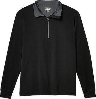 Straight Down Ringer 1/4 Zip (Black) Men's Clothing