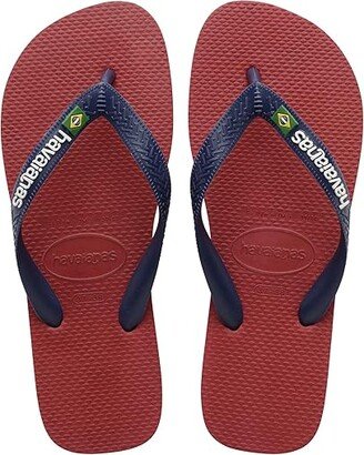 Brazil Logo Unisex Flip Flops (Red) Women's Sandals