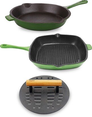 Neo 3-Piece Cast Iron Pan & Steak Press Set