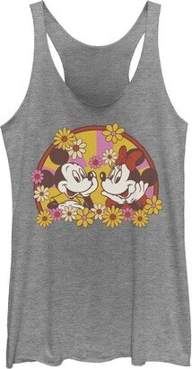 Classic Mickey Minnie Love Bloom Women's Racerback Tank Top