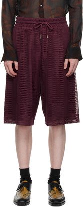 Burgundy Paneled Shorts