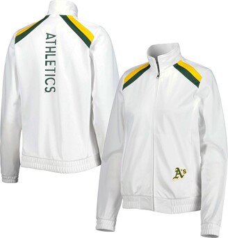 Women's G-iii 4Her by Carl Banks White Oakland Athletics Red Flag Full-Zip Track Jacket