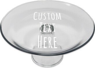 Engraved Glass Cake Plate Personalized With Your Custom Text