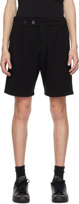 Black Button-Fly Shorts