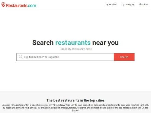 Restaurants.com Promo Codes & Coupons