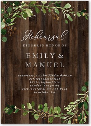 Rehearsal Dinner Invitations: Barn Door Rehearsal Dinner Invitation, Brown, 5X7, Luxe Double-Thick Cardstock, Square