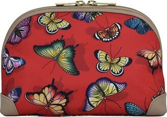 Dome Cosmetic Bag Printed Fabric 13002 (Butterfly Heaven Ruby) Handbags