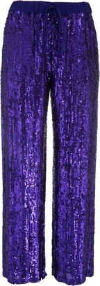 Sequinned Straight-Leg Trousers