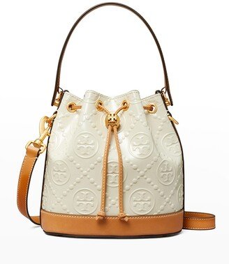 T Monogram Patent Embossed Bucket Bag