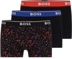 Triple-pack of stretch-cotton trunks with logo waistbands-AA