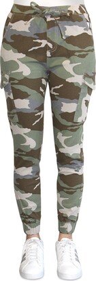 Crave Fame Juniors' Camo-Print High-Rise Cargo Joggers