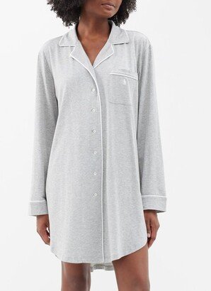 Buttoned Cotton-blend Jersey Night Shirt