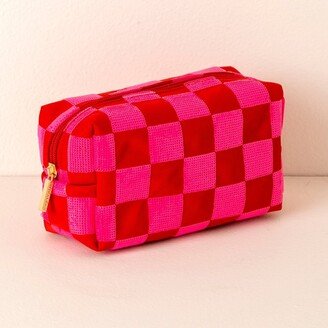 Cara Check Pattern Cosmetic Pouch