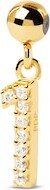 Pdpaola™ at Cubic Zirconia Number Bead Charm in Sterling Silver with 18K Gold Plate (Nos. 0-9)