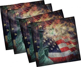 American Flag Set of 4 Napkins, 12 x 12