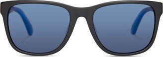 Sunglasses Black Austin Matte Zeiss Deep Blue Mirror Polarized Lens