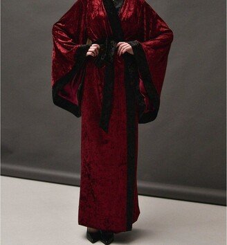 KÂfemme Long Crushed Velvet Kimono