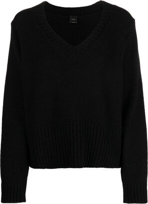 V-neck knitted jumper-CM