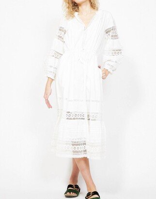 Chanelle Cotton Lace Dress In White