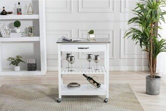 Holland Kitchen Cart with Stainless Steel Top