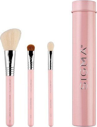 Essential Trio Makeup Brush Set - Pink - 3pc