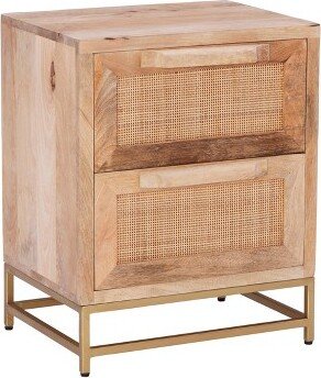 Gordon Transitional 2 Cane Drawers Cabinet Natural - Powell