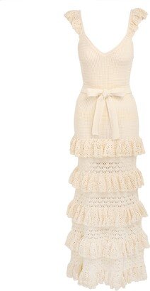 Halcyon Lacy Frill Midi Dress