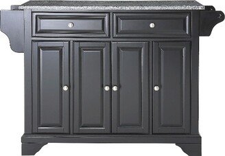 LaFayette Solid Granite Top Kitchen Island - Black