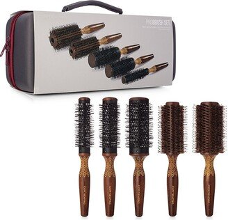 Cortex Beauty 5-Piece Thermal Pro Wood Carved Brush Set