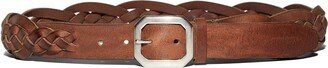 Buckle-Fastening Leather Belt-AG