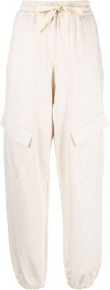 Drawstring-Waist Cotton Track Pants-AQ