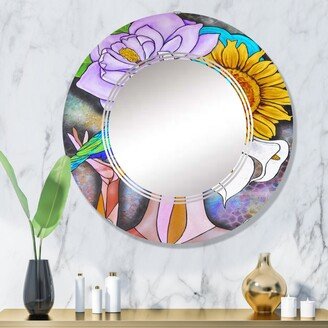 Designart 'Modern Cubist Portrait Of Girl I' Printed Glam Wall Mirror