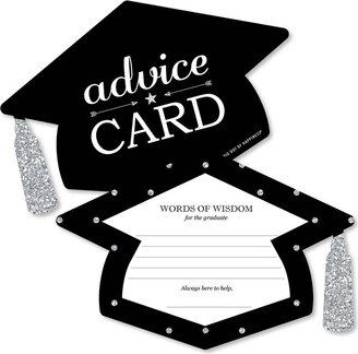 Big Dot Of Happiness Silver - Tassel Worth the Hassle - Grad Cap Party Advice Cards Game - Set of 20