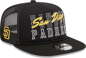 Men's Black San Diego Padres Street Team A-Frame Trucker 9FIFTY Snapback Hat