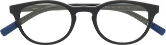 Two-Tone Round-Frame Glasses-AA